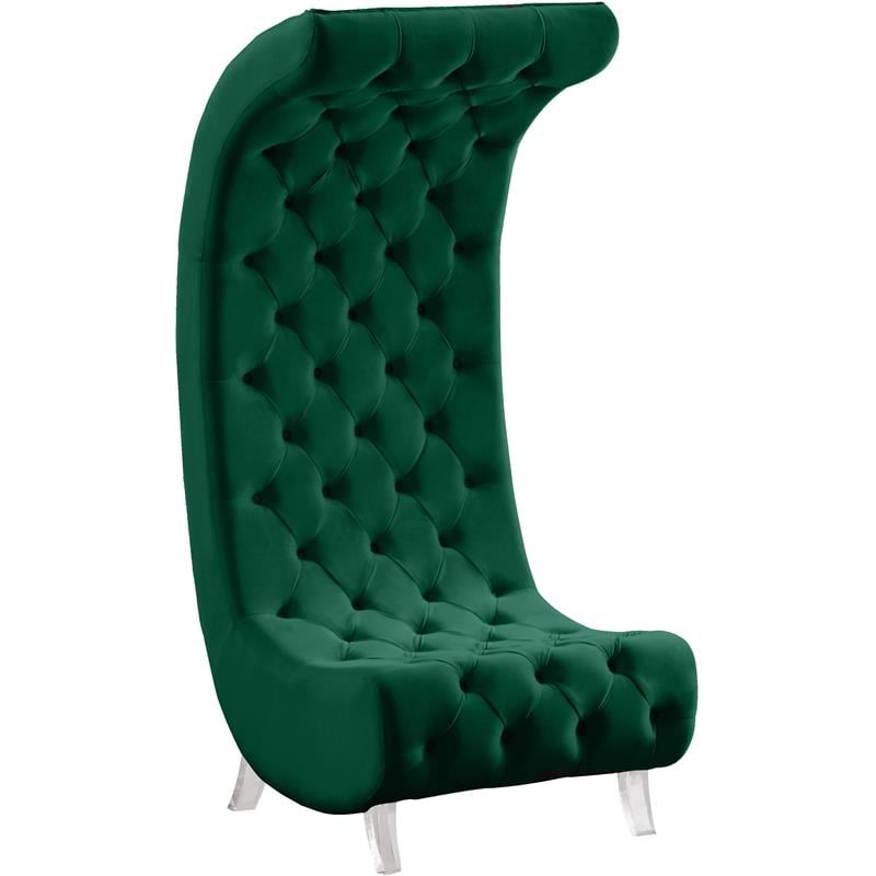 Meridian Furniture Crescent Green Velvet Accent Chair