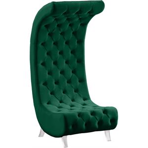 meridian furniture crescent green velvet accent chair