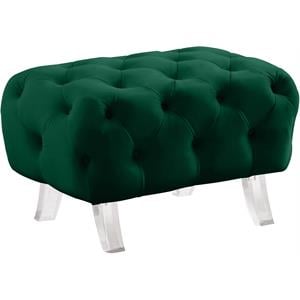 meridian furniture crescent green velvet ottoman