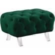 Meridian Furniture Crescent Green Velvet Ottoman