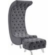 Meridian Furniture Crescent Grey Velvet Accent Chair
