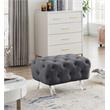 Meridian Furniture Crescent Grey Velvet Ottoman
