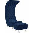 Meridian Furniture Crescent Navy Velvet Ottoman