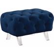 Meridian Furniture Crescent Navy Velvet Ottoman