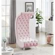 Meridian Furniture Crescent Pink Velvet Accent Chair