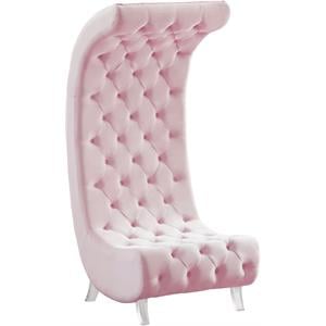 meridian furniture crescent pink velvet accent chair