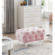 Meridian Furniture Crescent Pink Velvet Ottoman