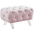 Meridian Furniture Crescent Pink Velvet Ottoman