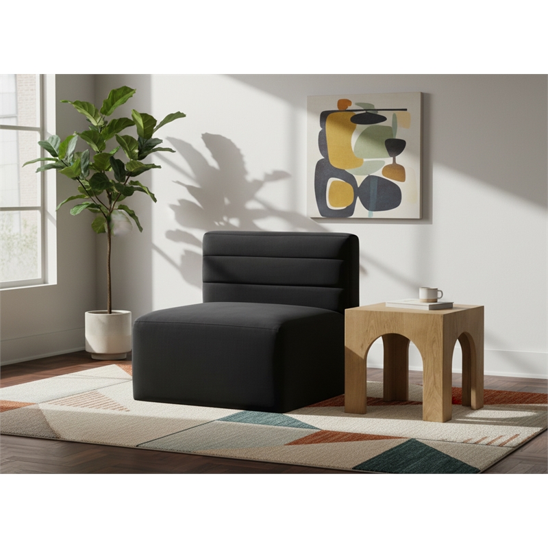 Meridian Furniture Quincy Black Velvet Modular Armless Chair