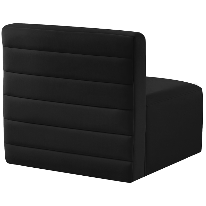 Meridian Furniture Quincy Black Velvet Modular Armless Chair
