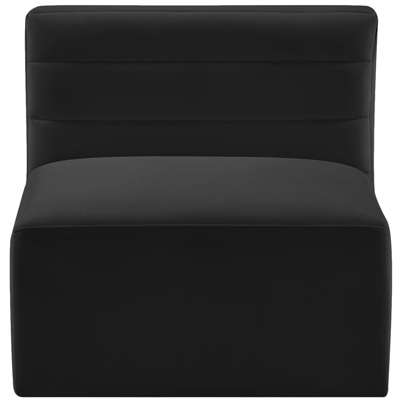 Meridian Furniture Quincy Black Velvet Modular Armless Chair