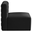 Meridian Furniture Quincy Black Velvet Modular Armless Chair