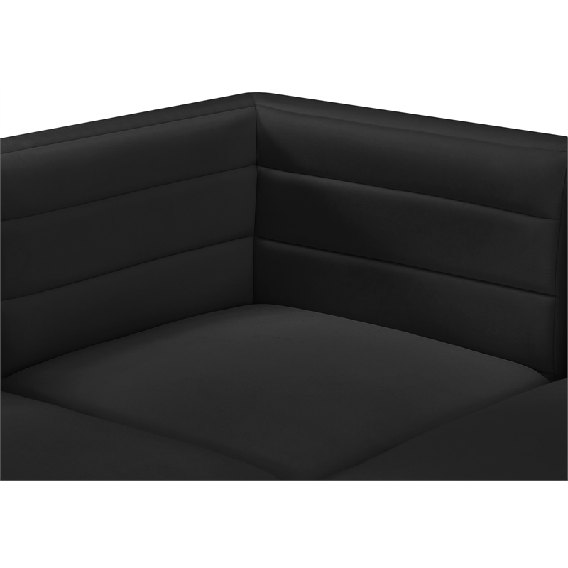 Meridian Furniture Quincy Black Velvet Modular Armless Chair