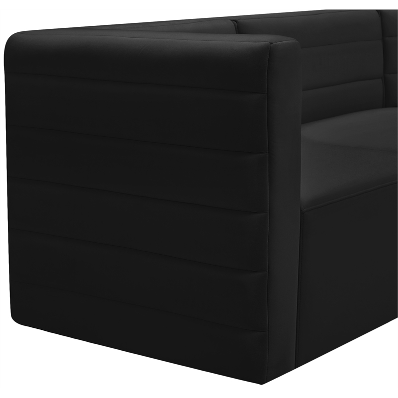 Meridian Furniture Quincy Black Velvet Modular Armless Chair