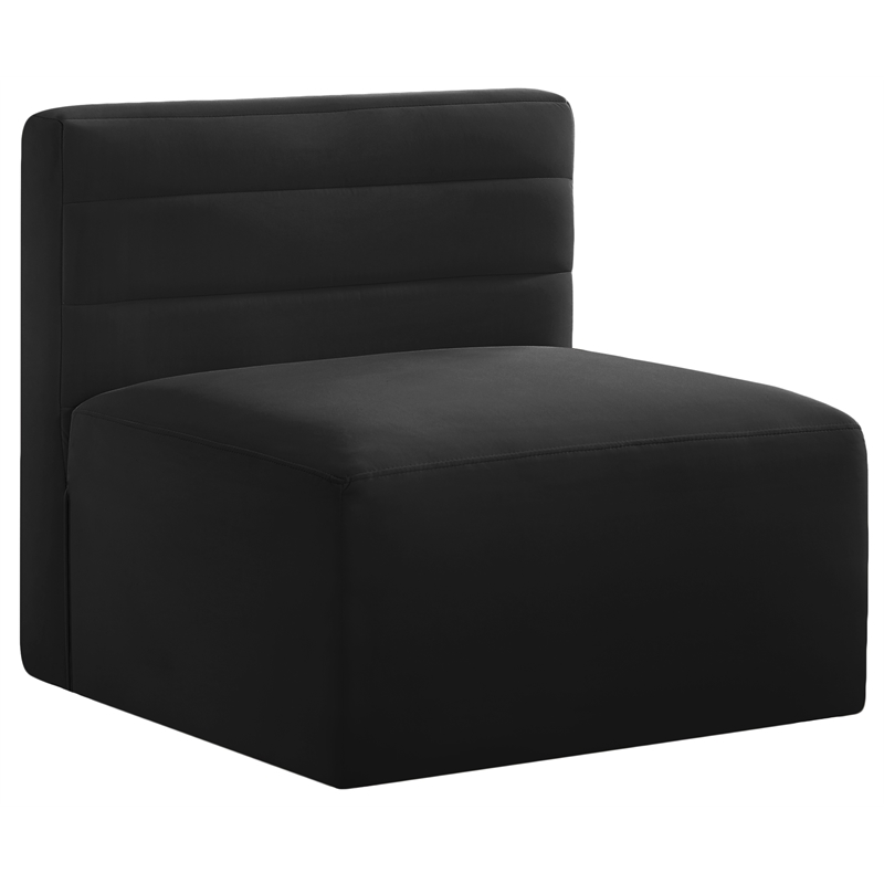 Meridian Furniture Quincy Black Velvet Modular Armless Chair