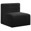 Meridian Furniture Quincy Black Velvet Modular Armless Chair
