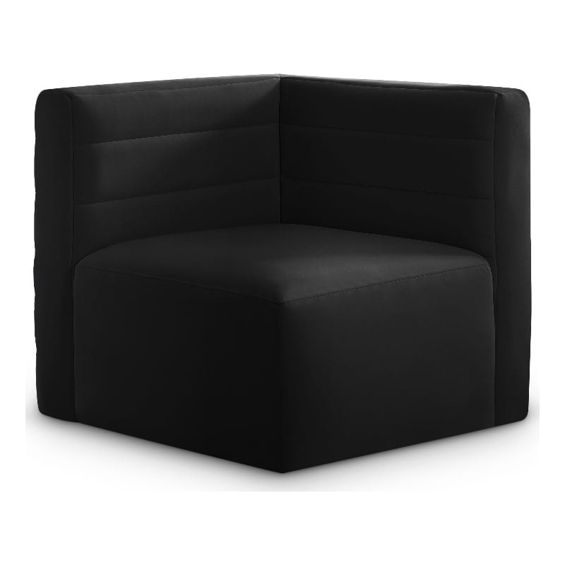 Meridian Furniture Quincy Black Velvet Modular Corner Chair