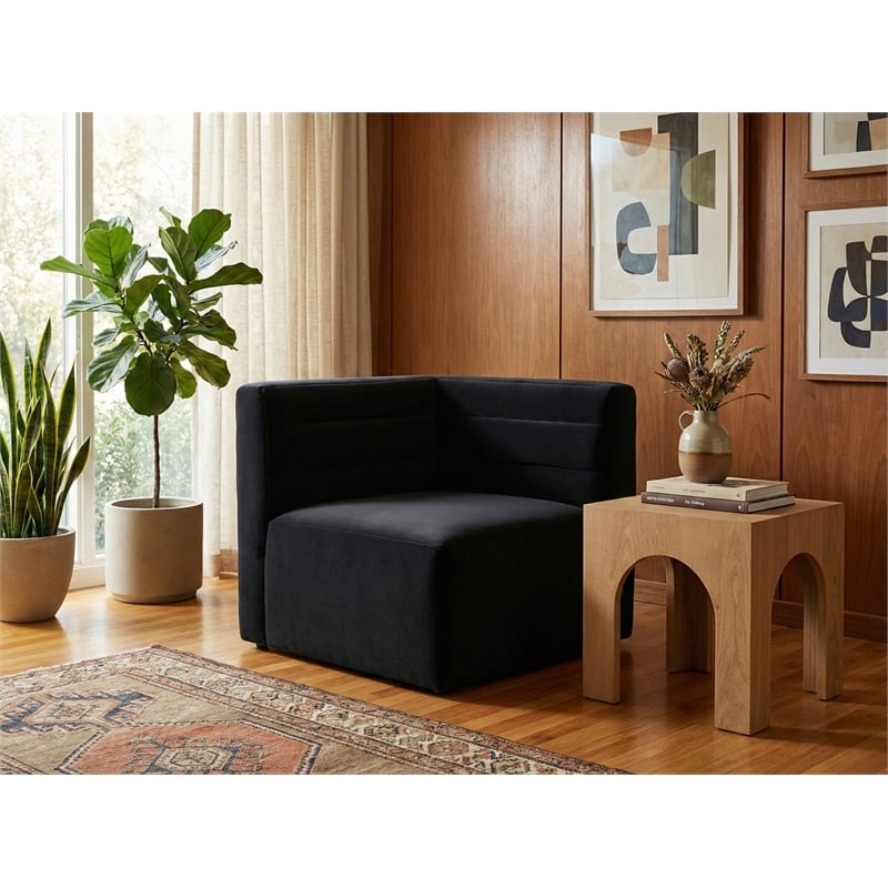 Meridian Furniture Quincy Black Velvet Modular Corner Chair