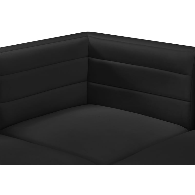 Meridian Furniture Quincy Black Velvet Modular Corner Chair
