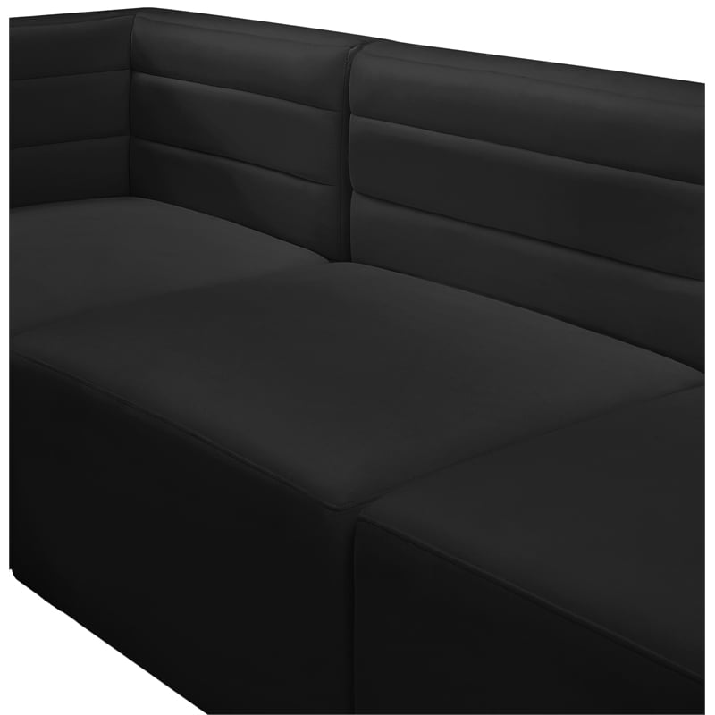 Meridian Furniture Quincy Black Velvet Modular Corner Chair