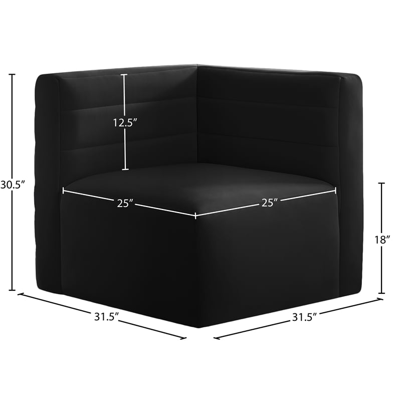 Meridian Furniture Quincy Black Velvet Modular Corner Chair