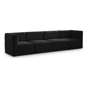 Meridian Furniture Quincy Black Velvet Modular Sofa