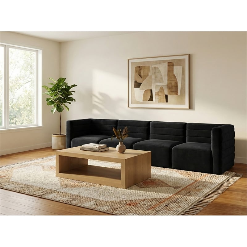 Meridian Furniture Quincy Black Velvet Modular Sofa