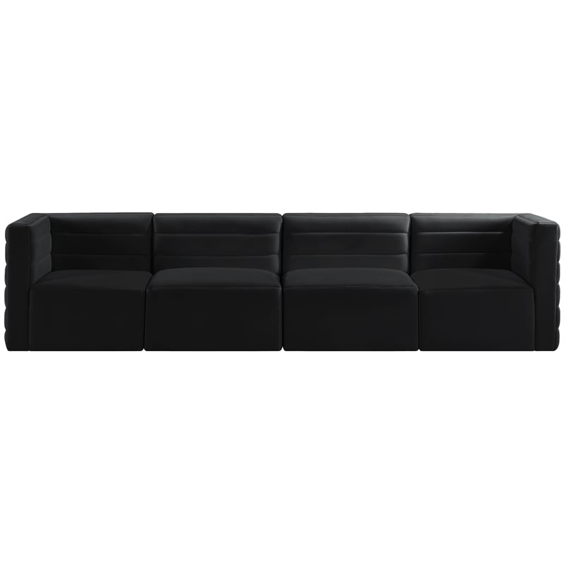 Meridian Furniture Quincy Black Velvet Modular Sofa