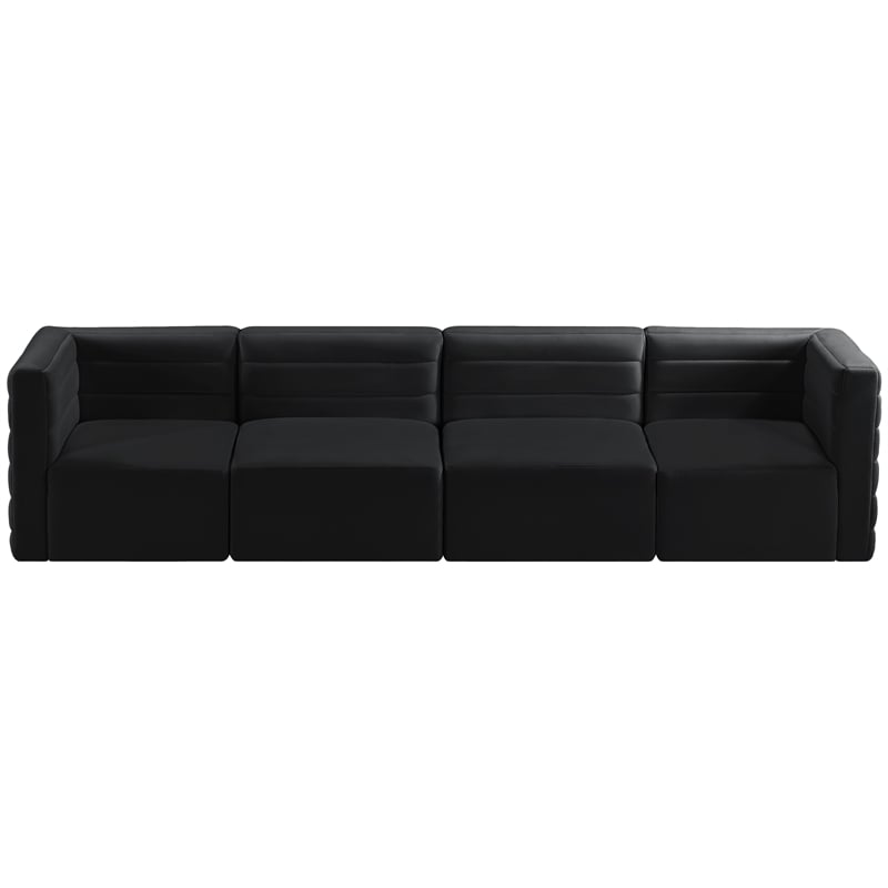 Meridian Furniture Quincy Black Velvet Modular Sofa