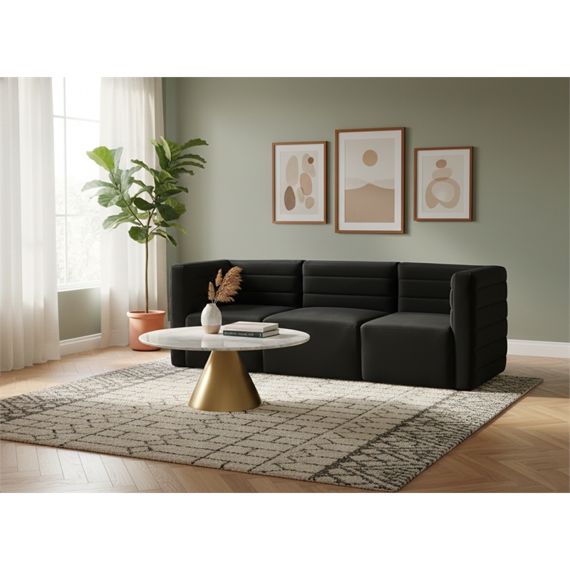 Meridian Furniture Quincy Black Velvet Modular Sofa