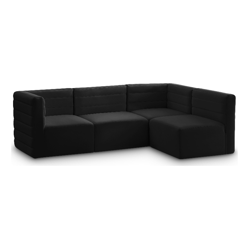 Meridian Furniture Quincy Black Velvet Modular Sectional