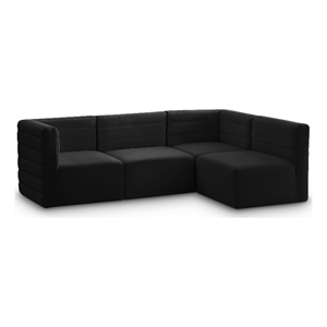 Meridian Furniture Quincy Black Velvet Modular Sectional