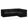 Meridian Furniture Quincy Black Velvet Modular Sectional