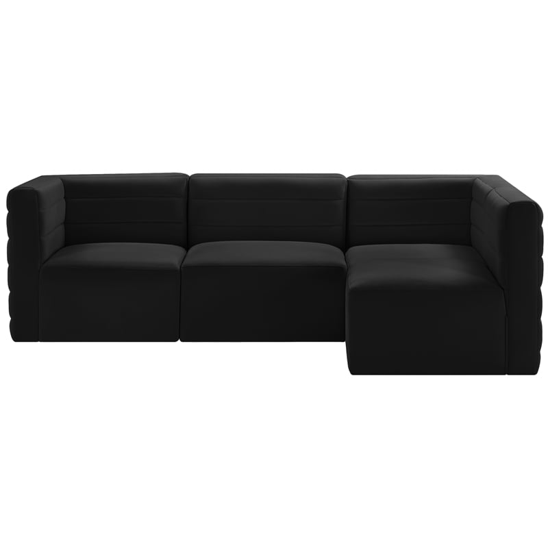 Meridian Furniture Quincy Black Velvet Modular Sectional