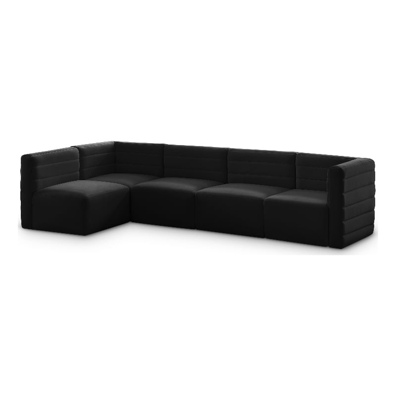 Meridian Furniture Quincy Black Velvet Modular Sectional