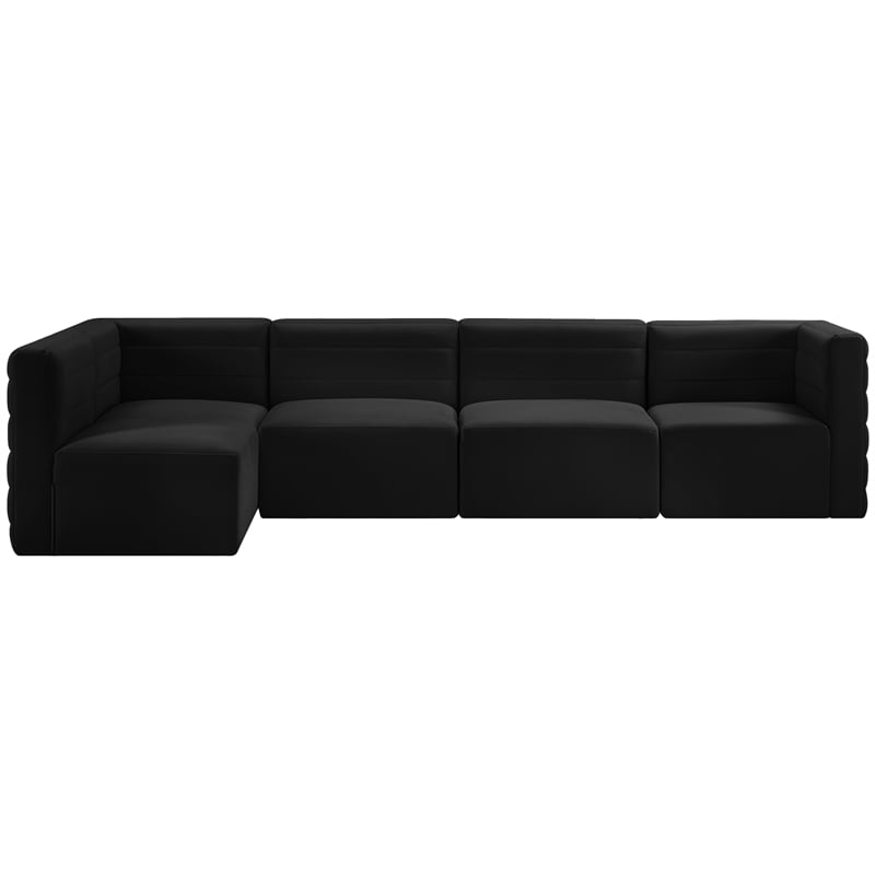 Meridian Furniture Quincy Black Velvet Modular Sectional