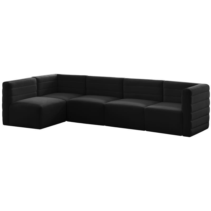 Meridian Furniture Quincy Black Velvet Modular Sectional