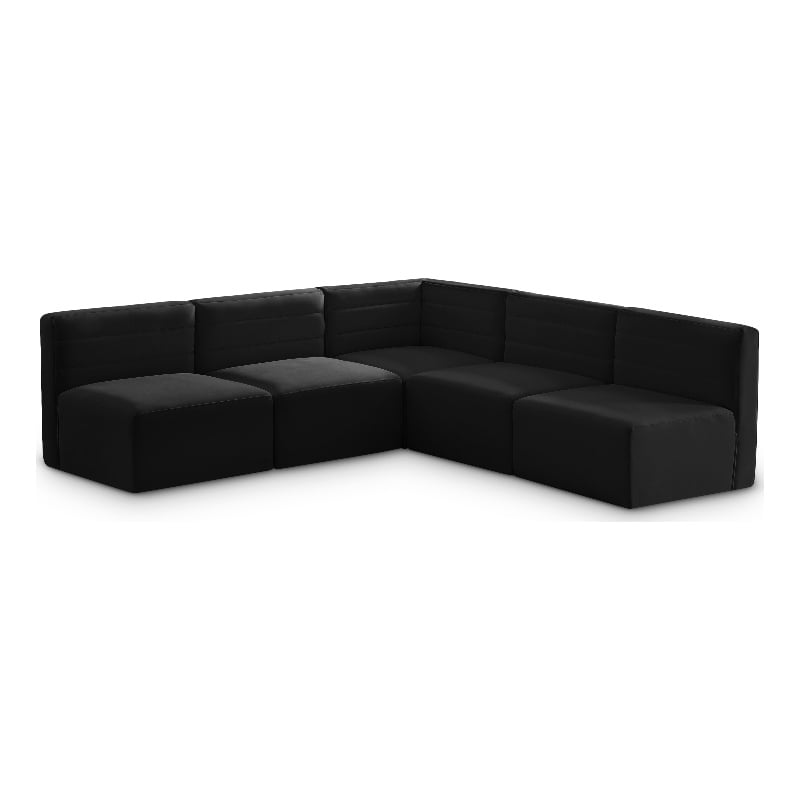 Meridian Furniture Quincy Black Velvet Modular Sectional