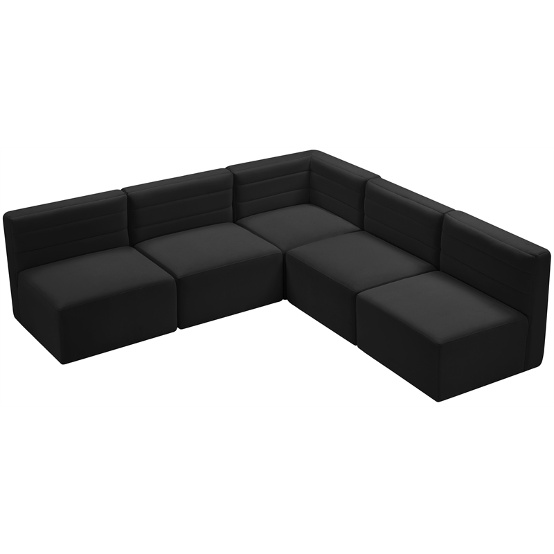 Meridian Furniture Quincy Black Velvet Modular Sectional