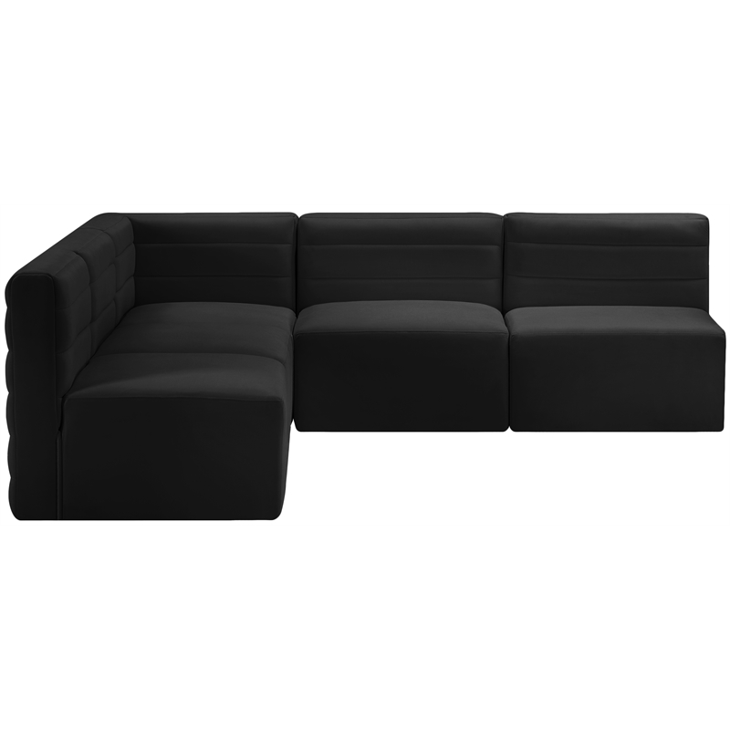 Meridian Furniture Quincy Black Velvet Modular Sectional