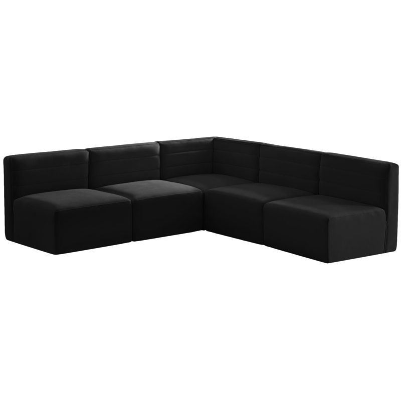 Meridian Furniture Quincy Black Velvet Modular Sectional