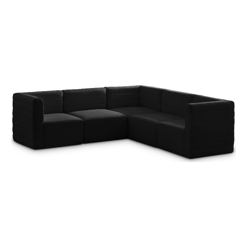 Meridian Furniture Quincy Black Velvet Modular Sectional