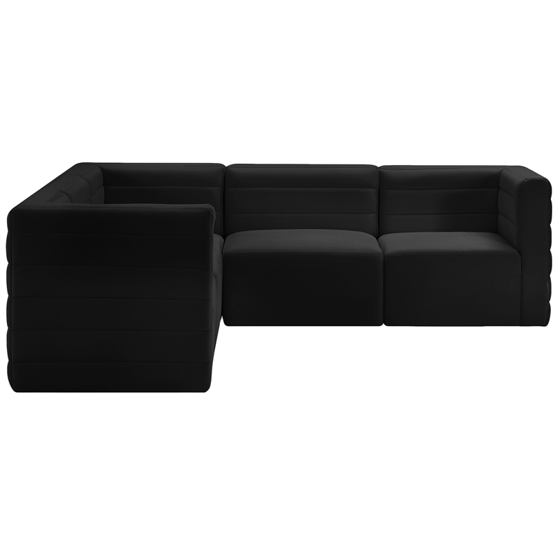 Meridian Furniture Quincy Black Velvet Modular Sectional