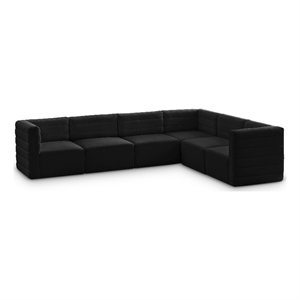 Meridian Furniture Quincy Black Velvet Modular Sectional