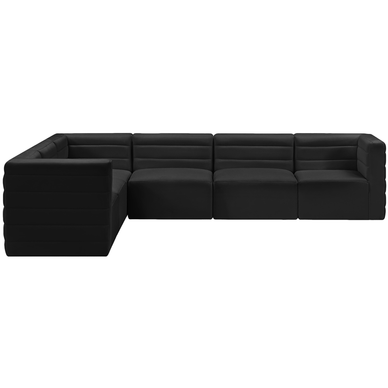 Meridian Furniture Quincy Black Velvet Modular Sectional