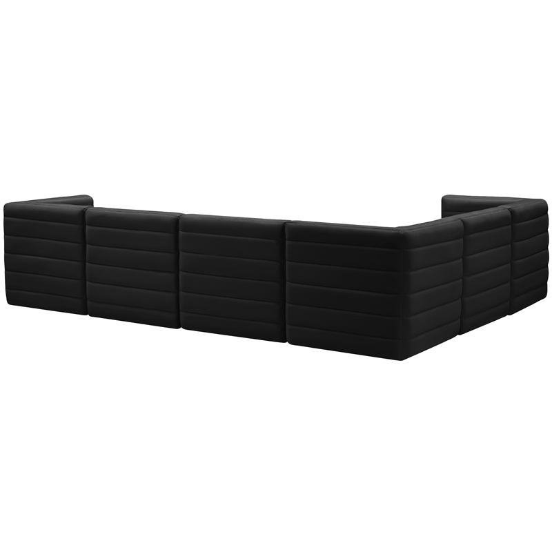Meridian Furniture Quincy Black Velvet Modular Sectional