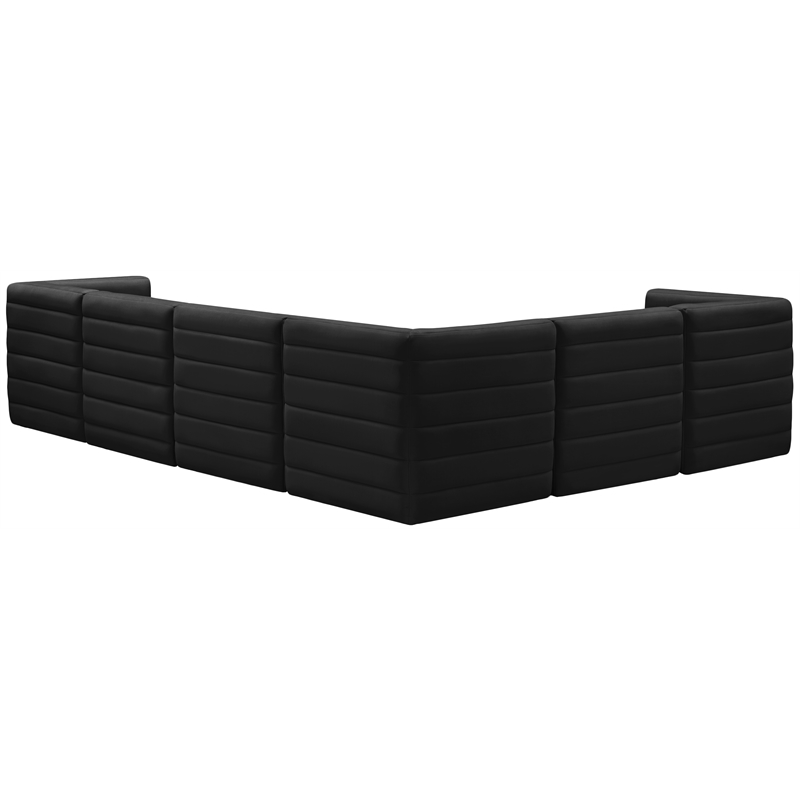 Meridian Furniture Quincy Black Velvet Modular Sectional