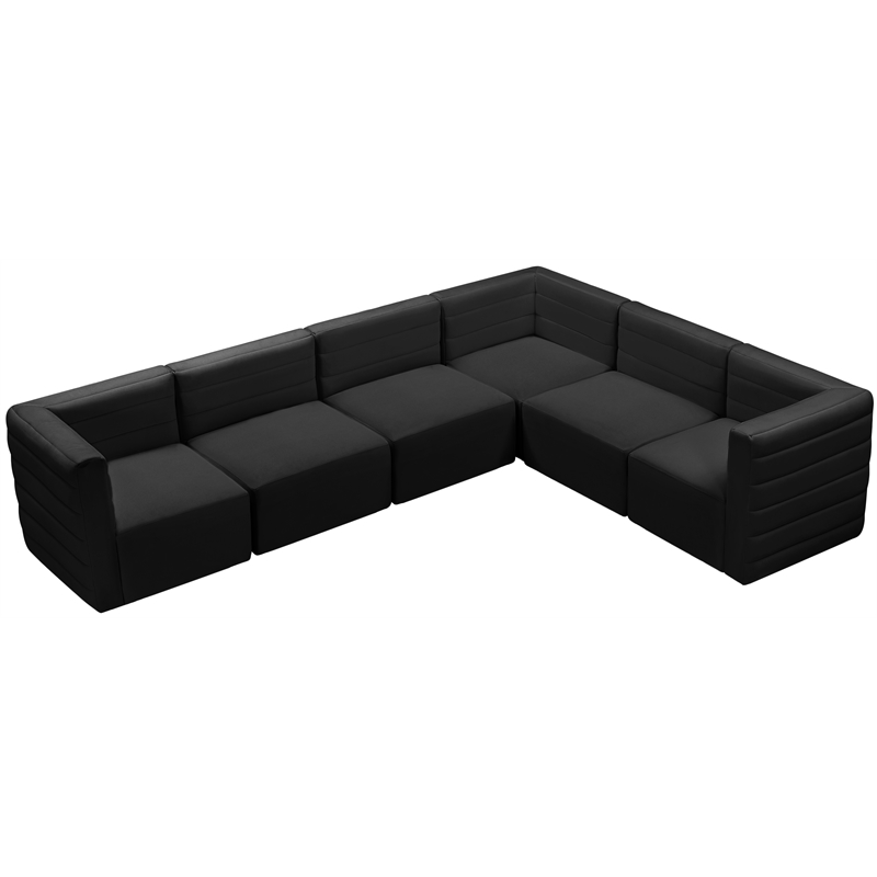 Meridian Furniture Quincy Black Velvet Modular Sectional
