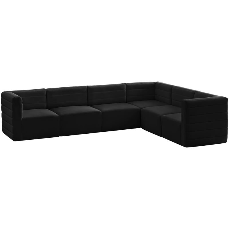 Meridian Furniture Quincy Black Velvet Modular Sectional