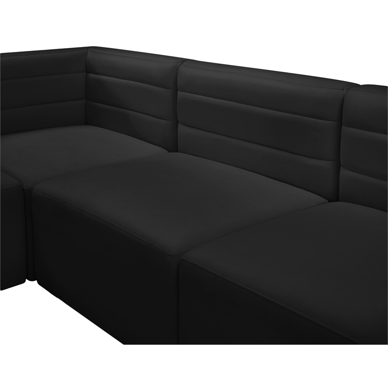 Meridian Furniture Quincy Black Velvet Modular Sectional